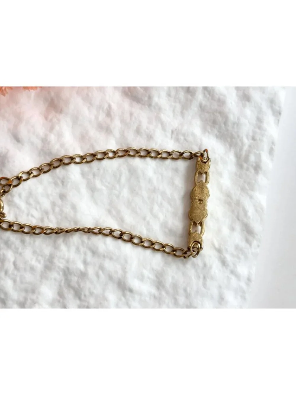 Heart Shaped Chainlink 80's Vintage Curb Chain Panel Bracelet